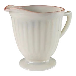 Vintage Macbeth Evans Cremax Petalware Creamer – 4.25” Pastel Pink Band