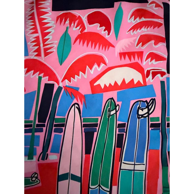 Blue HERMES SEA, SURF and Fun Jardim Filipe 2018 Gavroche Silk Scarf For Sale - Image 8 of 8