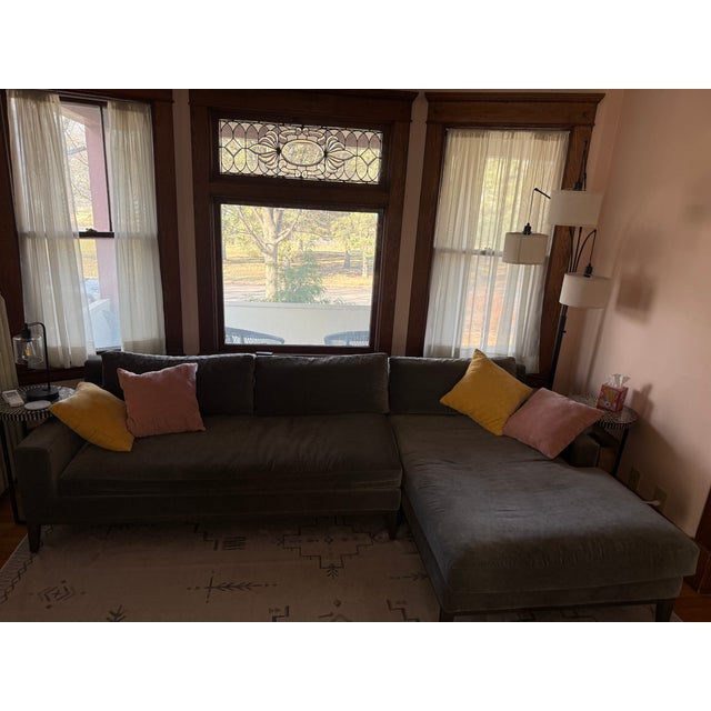 Restoration Hardware Restoration Hardware Cloud Sectional With Chaise – Gray Performance Velvet – Down Filled For Sale - Image 4 of 4