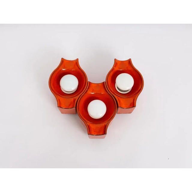 Ceramic Orange Ceramic Wall Light by Cari Zalloni, 1970s For Sale - Image 7 of 10
