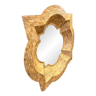 Modern Transitional Barbed Quatrefoil Framed Mirror For Sale