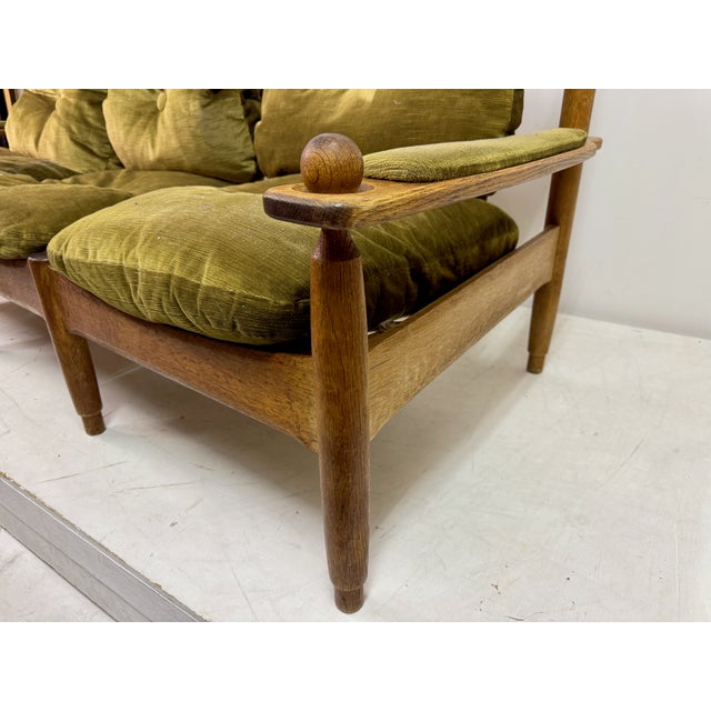 Mid-Century Modern Dutch Oak 3-Seater Sofa, 1960s For Sale - Image 3 of 9