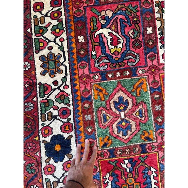 Semi-Antique Persian Bakhtiari with Iconic Garden Design Rug 7.2 x 10.7 For Sale - Image 10 of 11
