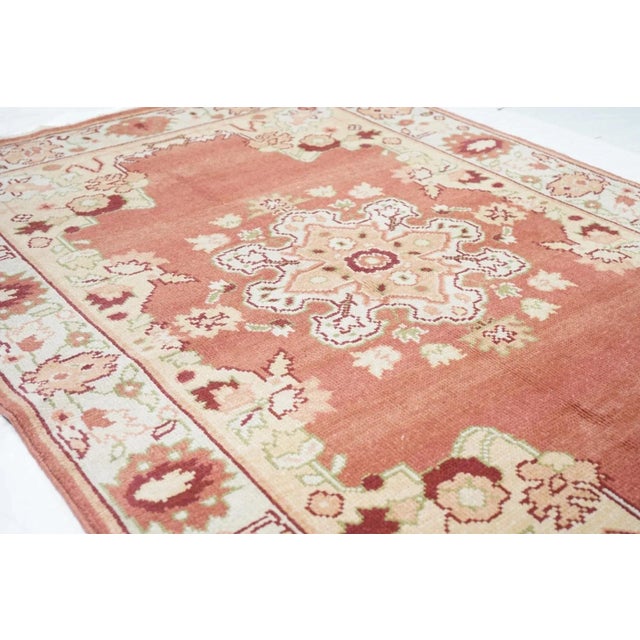 Oushak Rug 4'1'' X 6'1'' For Sale In New York - Image 6 of 9