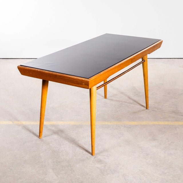 Black Mid-Century Angular Low Table with Dark Slate Laminate Top, 1950s For Sale - Image 8 of 8