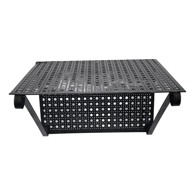 Mid Century Atomic Metal Mesh Book Shelf Display Stand Circa 1950-1960s For Sale