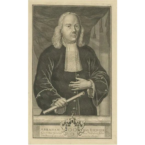 Valentijn, Abraham Van Riebeeck, Governor-General of the VOC, Dutch East Indies, 1724, Print For Sale