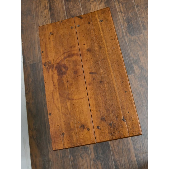 19th Century English Pine Side Table with Two Drawers and Patina For Sale - Image 4 of 12