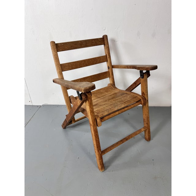 Mid-Century Wooden Foldable Children's Chair, 1950s For Sale - Image 6 of 11