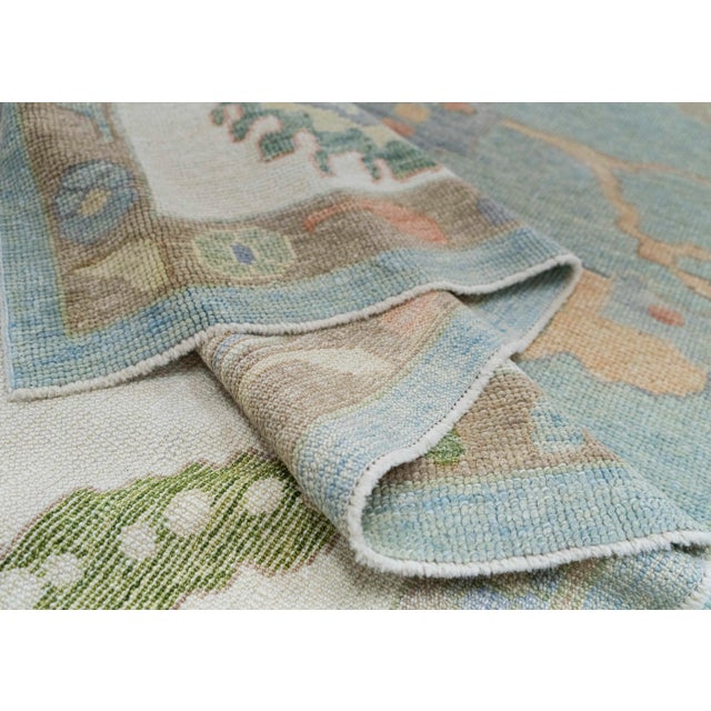 Teal Turkish Oushak Square Rug 12'2" x 12'2" #20424 For Sale - Image 8 of 8
