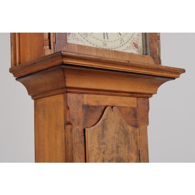 Period American Cherry Tall Cased Grandfather Clock For Sale - Image 11 of 18