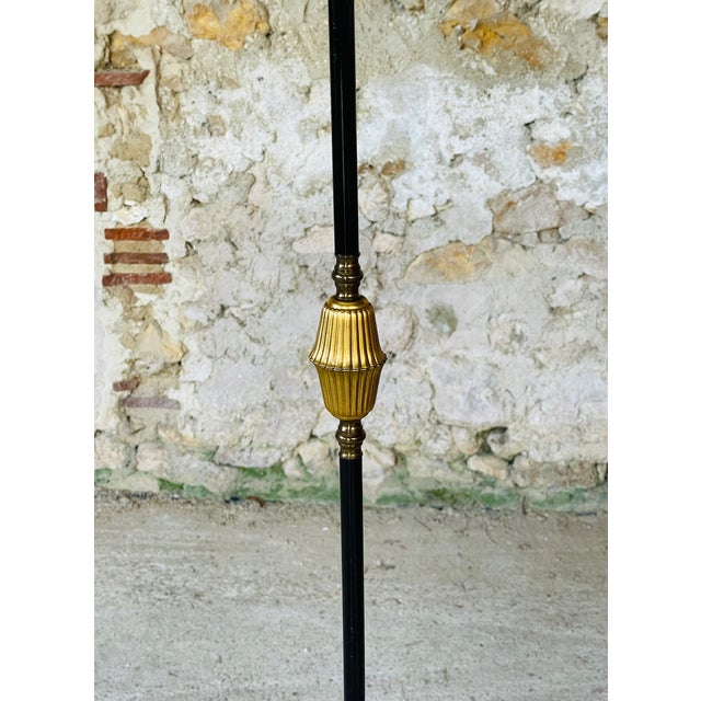 Vintage Floor Lamp with Gilded Brass Decor on Tripod Legs, 1960s For Sale - Image 12 of 18