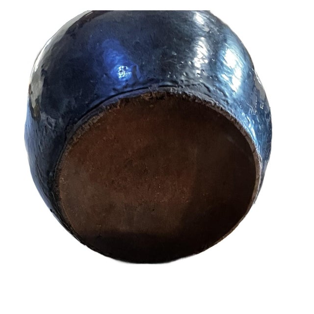 Blue Large Early 20th Century Blue Flambe Glaze Pot For Sale - Image 8 of 9