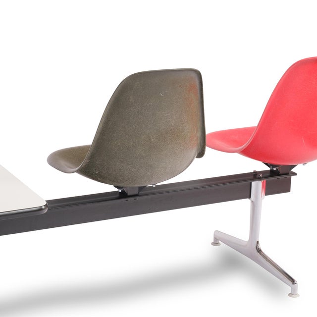 Gray Vintage Tandem Seating Group by Charles and Ray Eames, 1970s For Sale - Image 8 of 16
