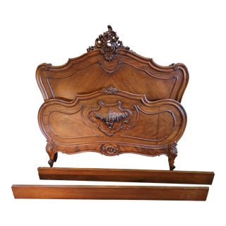 1920s Antique Highly Carved French Bed For Sale