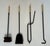 Fireplace tools on stand in black lacquered metal and brass Design/One For Sale - Image 9 of 12