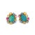 Bochic "Orient" Vintage Opal & Multi Fancy Sapphire Earrings 18K Gold&Silver For Sale - Image 18 of 18