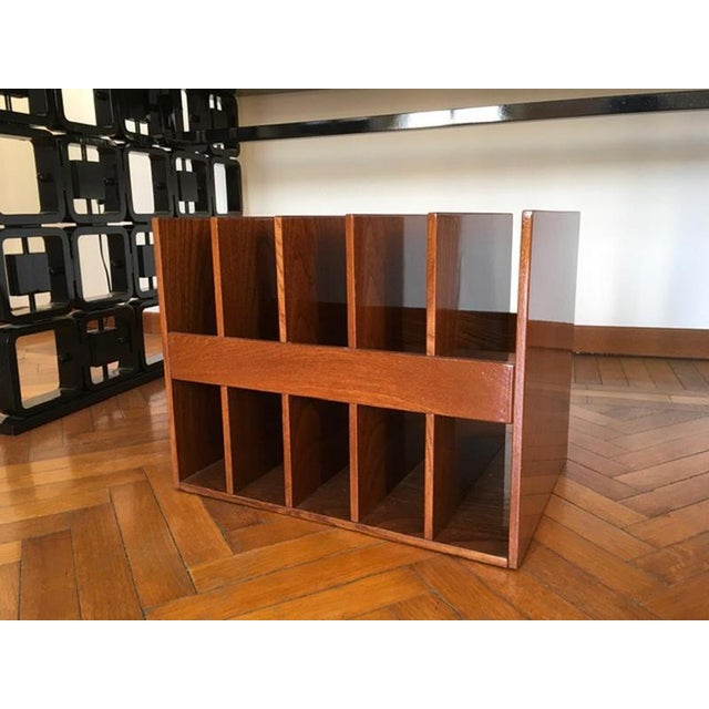 Mid-Century Modern Mid-Century Modern Magazine Rack in Walnut, Italy For Sale - Image 3 of 15