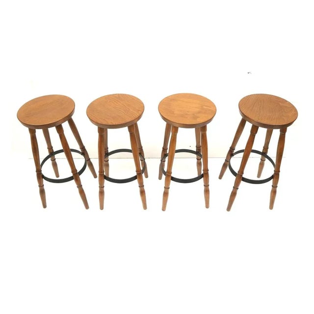 Bar Stools, 1970s, Set of 4 For Sale - Image 4 of 6