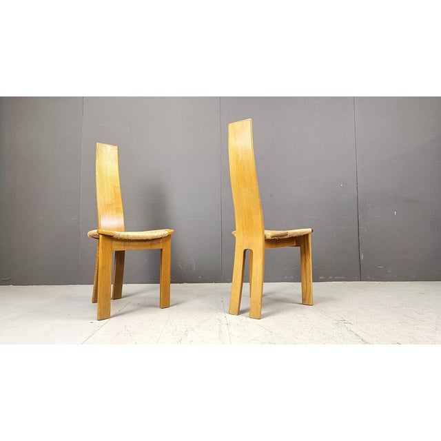 Vintage Wicker High-Back Dining Chairs, 1960s, Set of 5 For Sale - Image 3 of 10