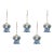1980s Murano Glass Pendant Lights, Blue & Transparent - Set of 5 For Sale