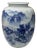 Chinese Blue White Handpaint Mountain Tree Scenery Porcelain Vase For Sale