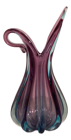 Sommerso Murano Glass Pitcher Vase attributed to Flavio Poli for Seguso, 1960s