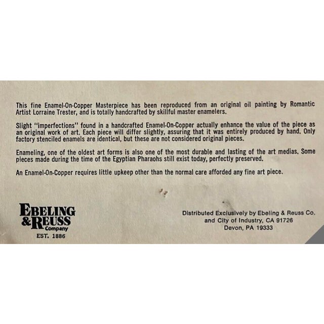 1960s Enamel on Copper Reproduction by Ebeling & Ruess of an Oil Painting by Artist Lorraine Trester For Sale - Image 10 of 10