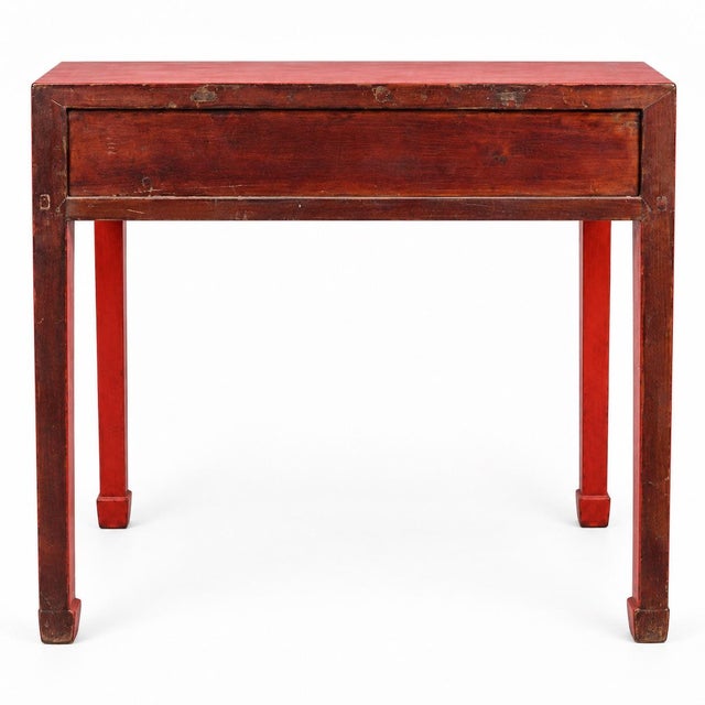 Mid-Century Chinese Red Lacquered Altar Style Console Table For Sale - Image 4 of 6