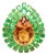 Bochic "Orient" Vintage Emerald & Honey Citrine Ring Set In 18K Gold & Silver For Sale