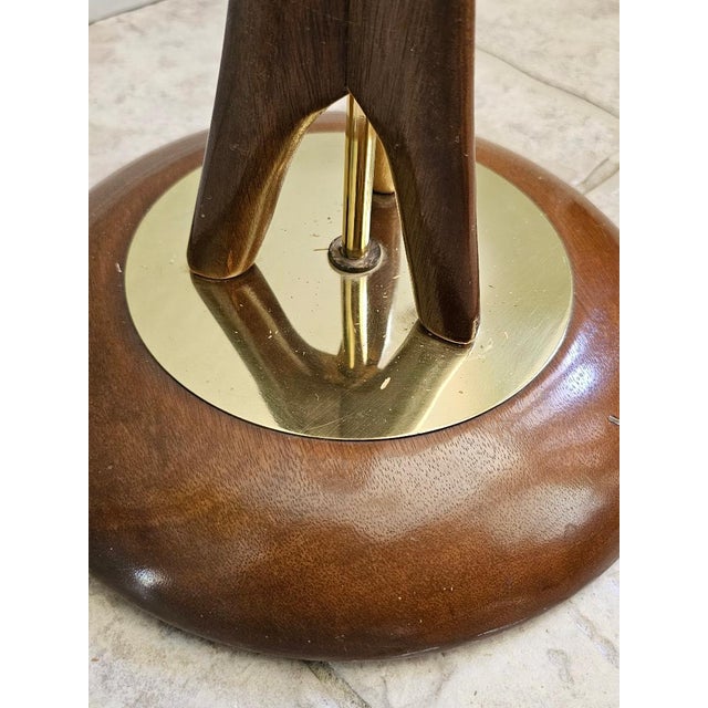 1960s Walnut Trident 3 Way Floor Lamp by John Keal for Modeline Style For Sale - Image 14 of 16