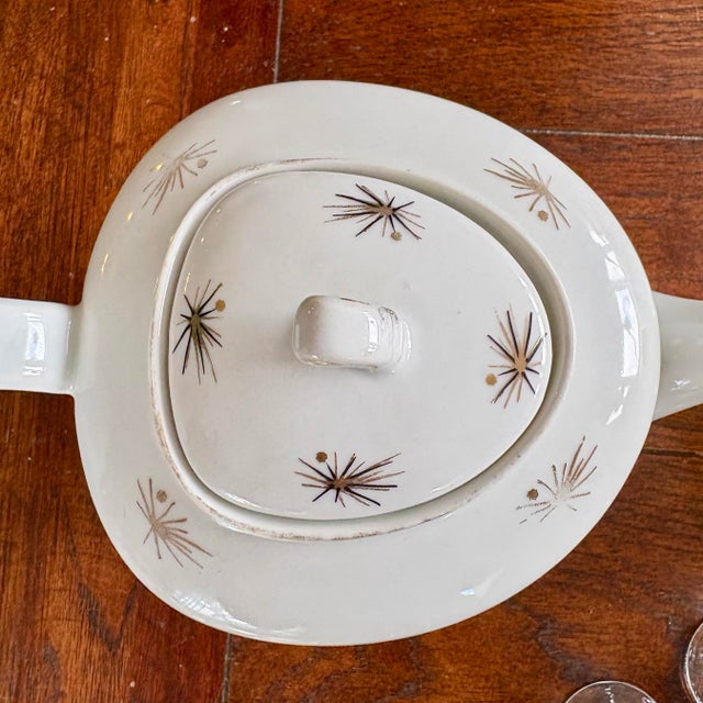 Elegant antique porcelain teapot produced by Oscar Schaller Bavaria, Germany, dating to approximately 1910–1935. The...