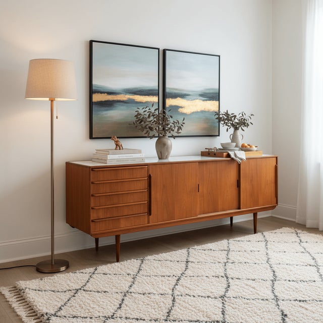 Brown Danish Teak Sideboard with Sliding Doors and Drawers, 1960s For Sale - Image 8 of 17