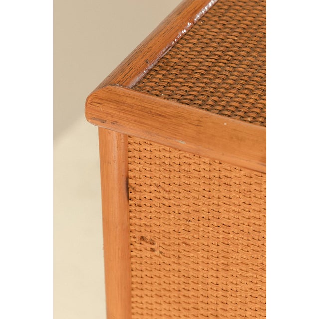 Brown Vintage Rattan and Bamboo Sideboard, Italy, 1970s For Sale - Image 8 of 18