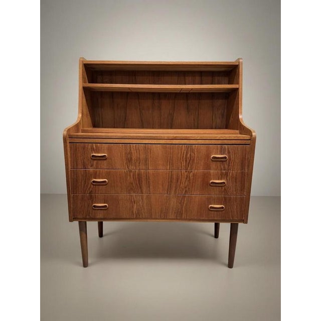 Wood Danish Secretaire Desk in Teak For Sale - Image 7 of 7