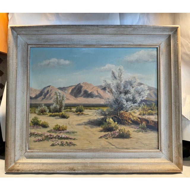 Palm Springs, California Mid Century Desert Landscape Painting For Sale - Image 10 of 10