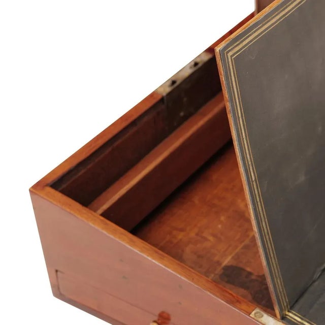 Mahogany Writing Box with Leather Pad, England, 1830s For Sale - Image 4 of 9