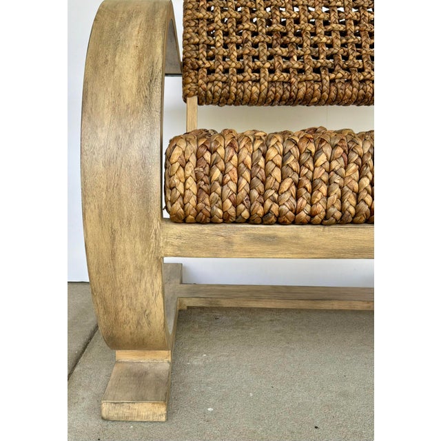 Brown Organic Modern Braided Hyacinth Rehma Accent Chair For Sale - Image 8 of 8