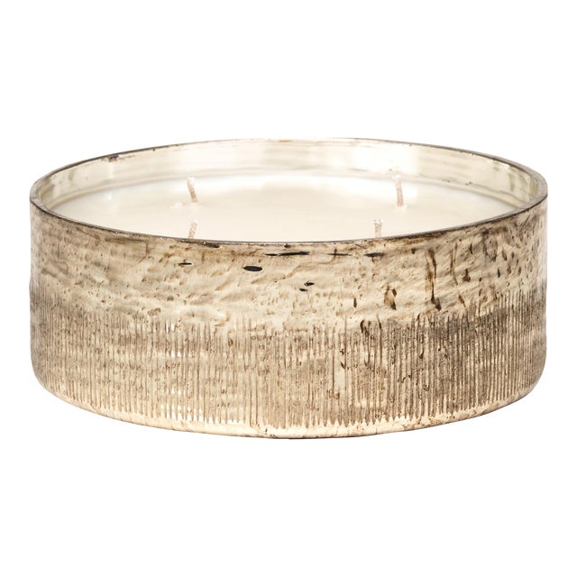 Siberian Fir 4-Wick Antique Gold Candle Jar For Sale