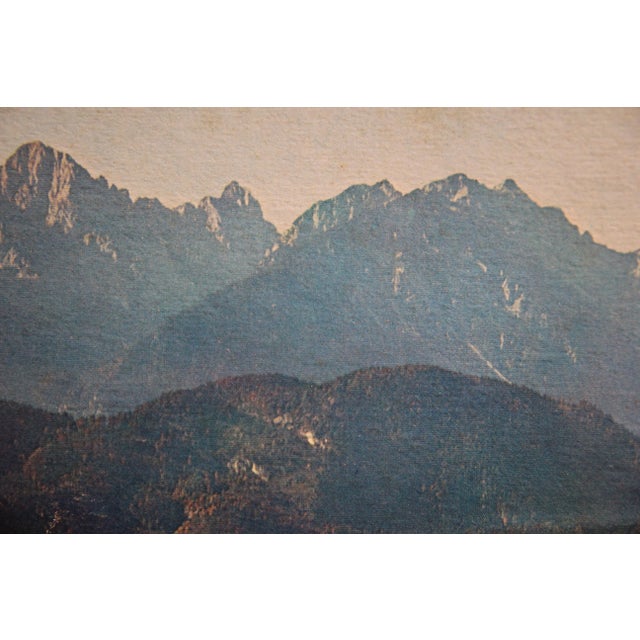 Neuschwanstein Castle in the Forrest Bavaria Germany Colored Photograph Mid 20th Century For Sale - Image 4 of 6