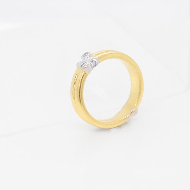 Tiffany & Co. 18k Gold & Diamond Signature X Band Ring For Sale In Philadelphia - Image 6 of 10