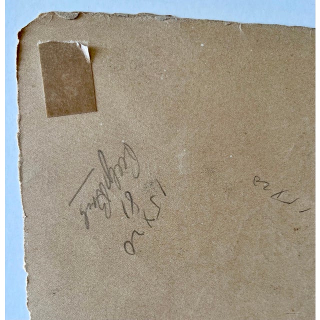 David Burliuk, Modernist Conte Crayon Drawing Beach Scene David Burliuk Russian Futurist, c.1940's For Sale - Image 10 of 11