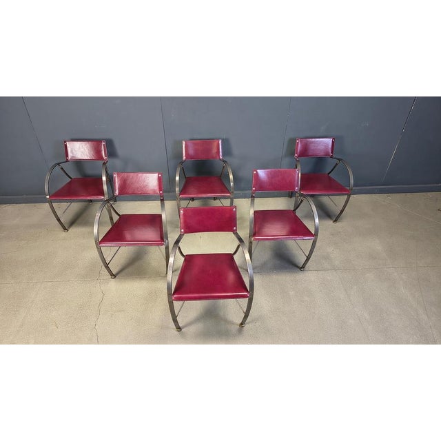 Gold Vintage Dining Chairs from Segis, Italy, 1980s, Set of 6 For Sale - Image 8 of 14