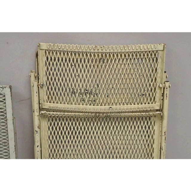 Metal Vintage Mid Century Modern Wrought Iron Folding Card Game Table Set - 5 PCS For Sale - Image 7 of 12