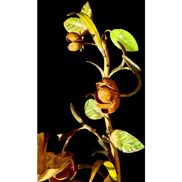 Vintage Italian Hand Painted Hand Crafted Tole Wall Sconces - a Pair For Sale - Image 17 of 18