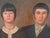 American Portrait of Male and Female Ancestor Figures by Works Progress Admin. Artist J. Matulis, 1970 For Sale - Image 3 of 12