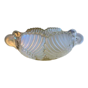 Vintage Glass Oval Swan Cachepot Bowl Vase Centerpiece