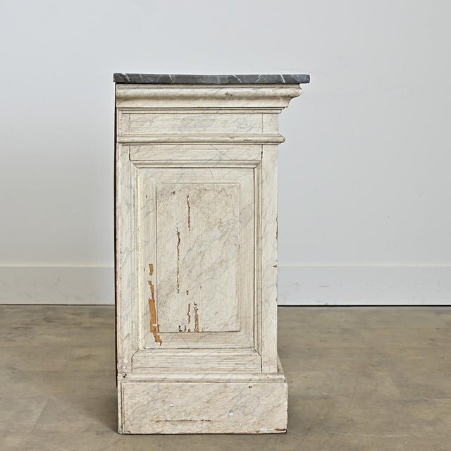 French 19th Century Faux Marble Painted Pedestal For Sale - Image 4 of 7