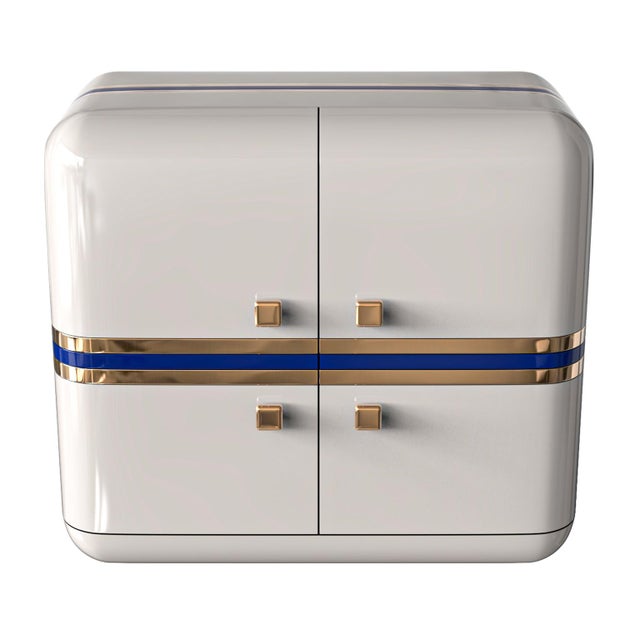 "Armonia" Credenza With Stainless Steel and Bronze, Handmade For Sale - Image 4 of 9
