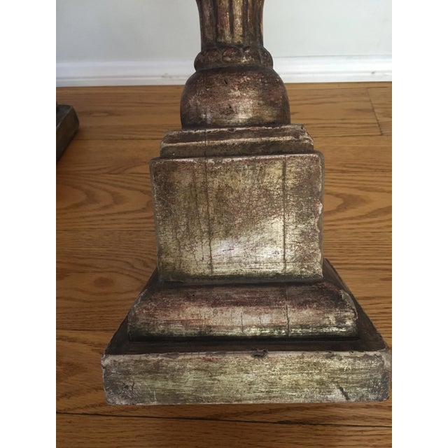 1990s Large Thomas Morgan Silver Giltwood Pineapple Lamps - a Pair For Sale - Image 4 of 11